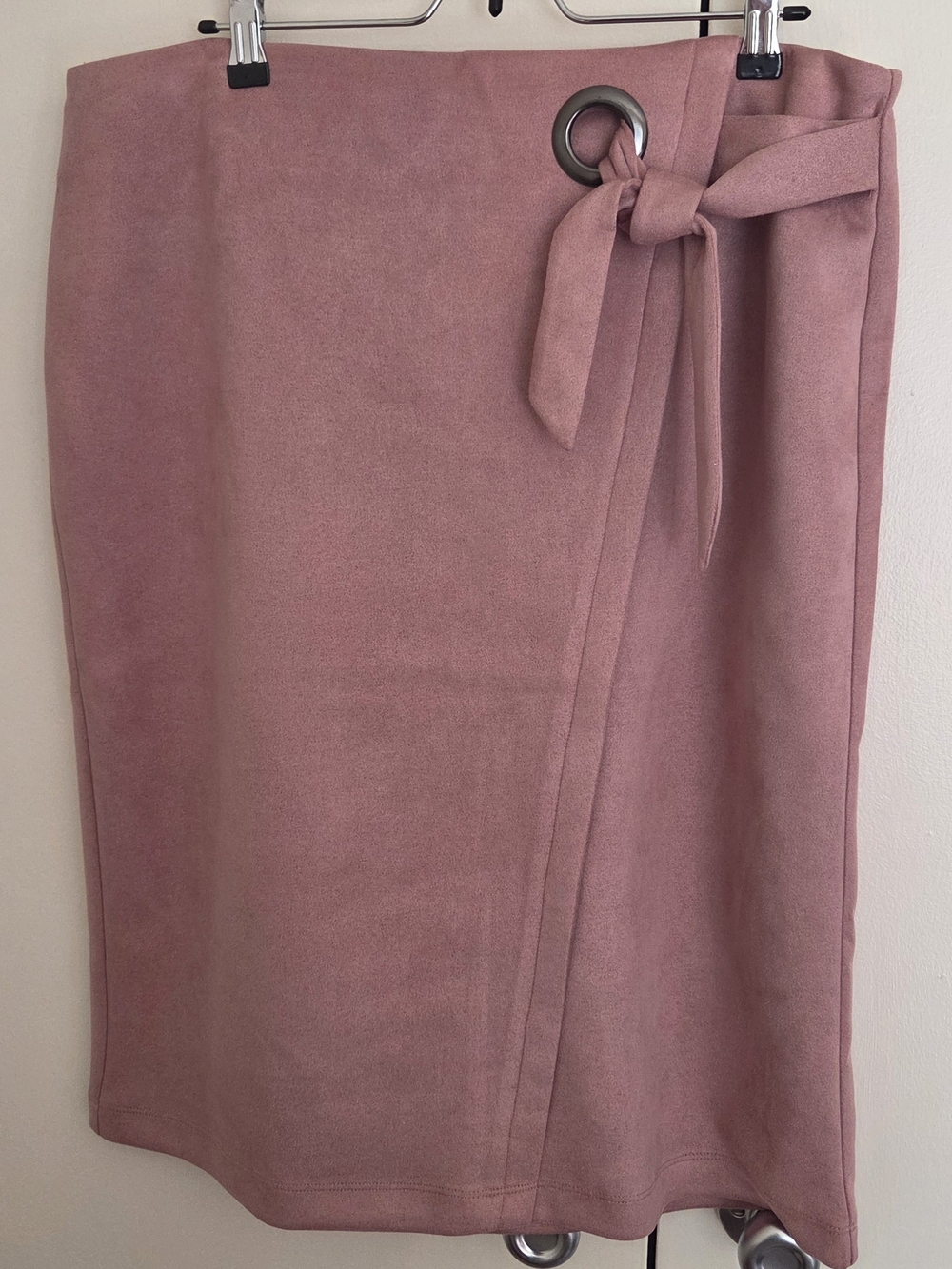 Soho Dusty Rose Wrap Pencil Skirt with Tie